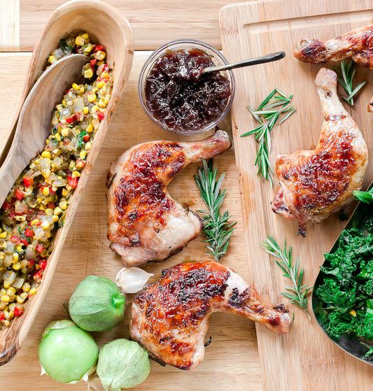 brined chicken quarters