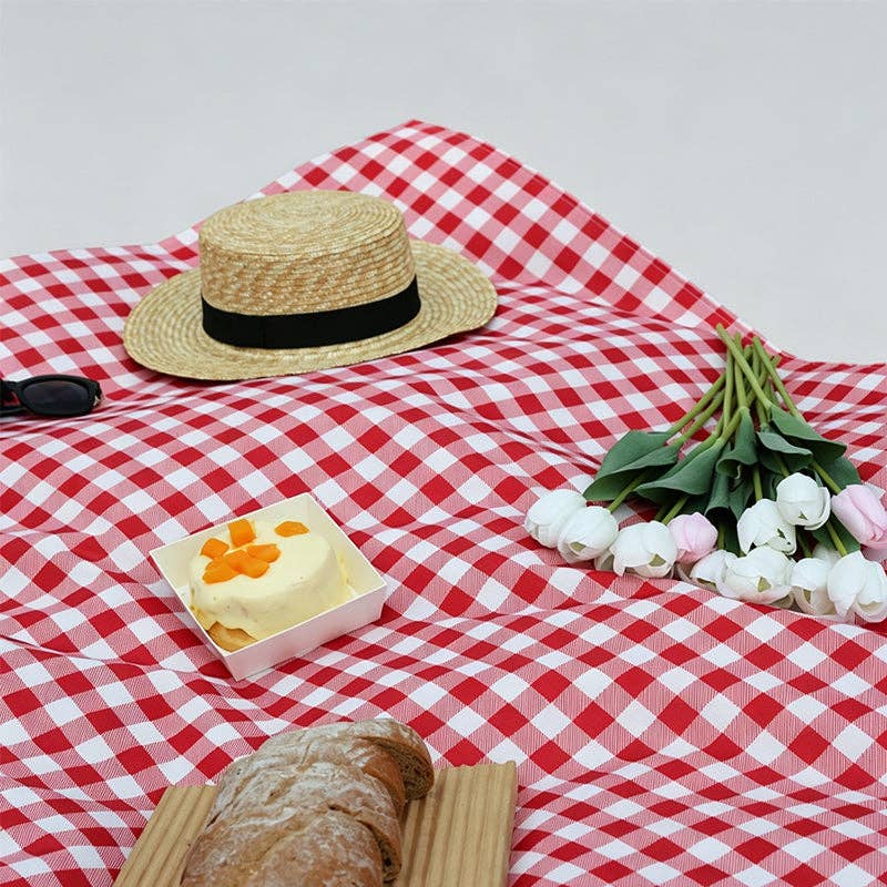 Portable PVC Plaid Pattern Outdoor Picnic Mat: Yellow / 140*200cm/One Size