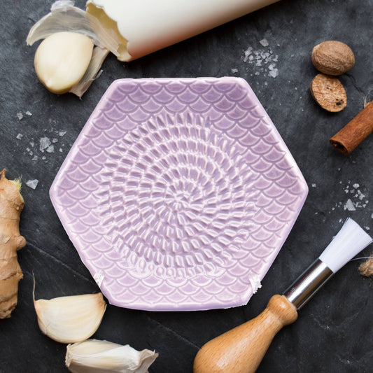 Grater Plate with Peeler and Brush, Lavender