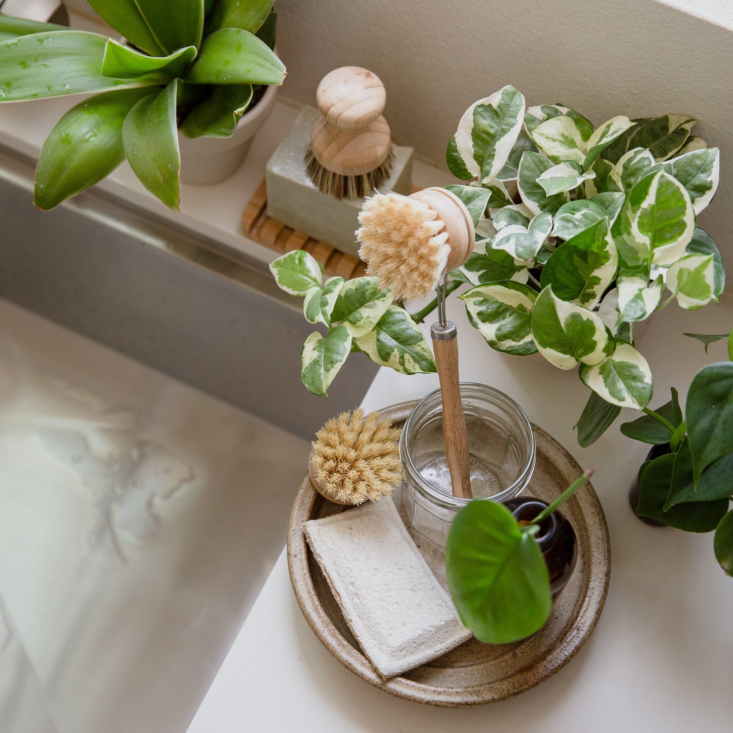 Sisal Dish Brush with Replaceable Head, Eco Friendly