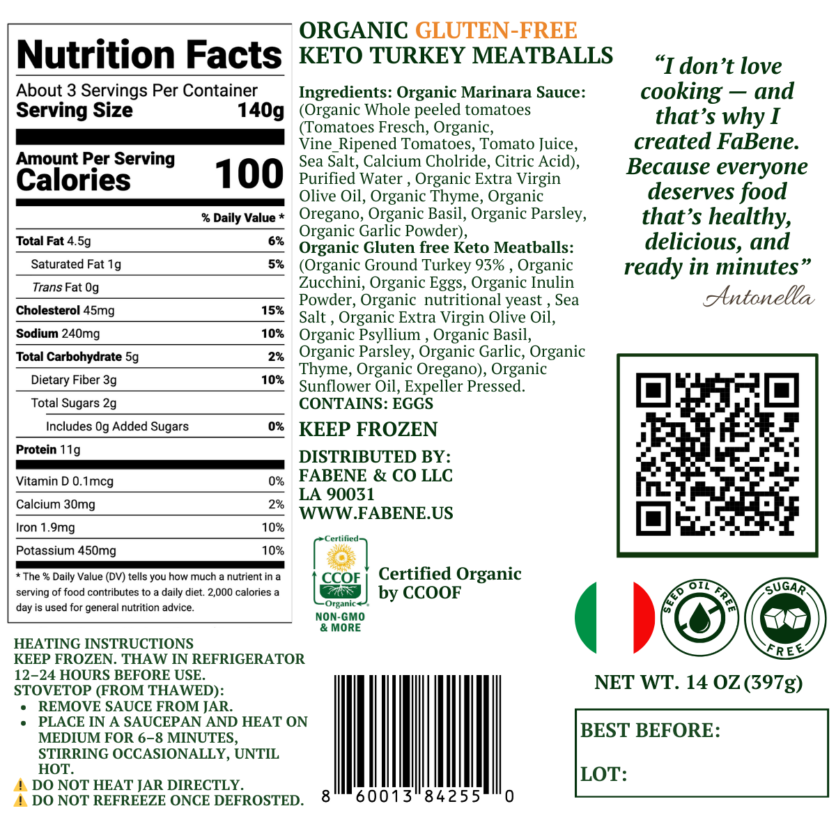 Gluten-free Keto Turkey Meatballs (No Dairy)