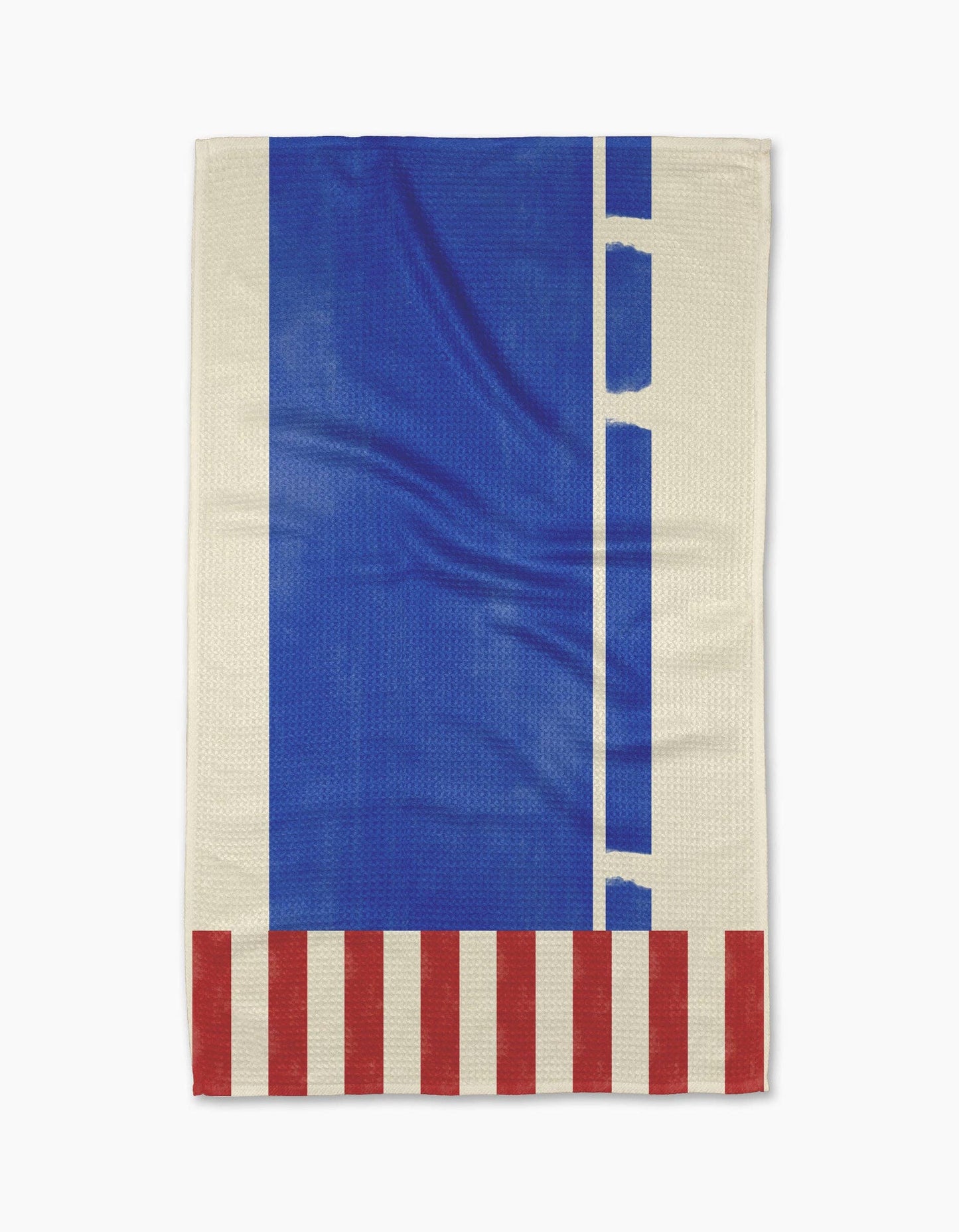 Striped Heart Blue Tea Towel