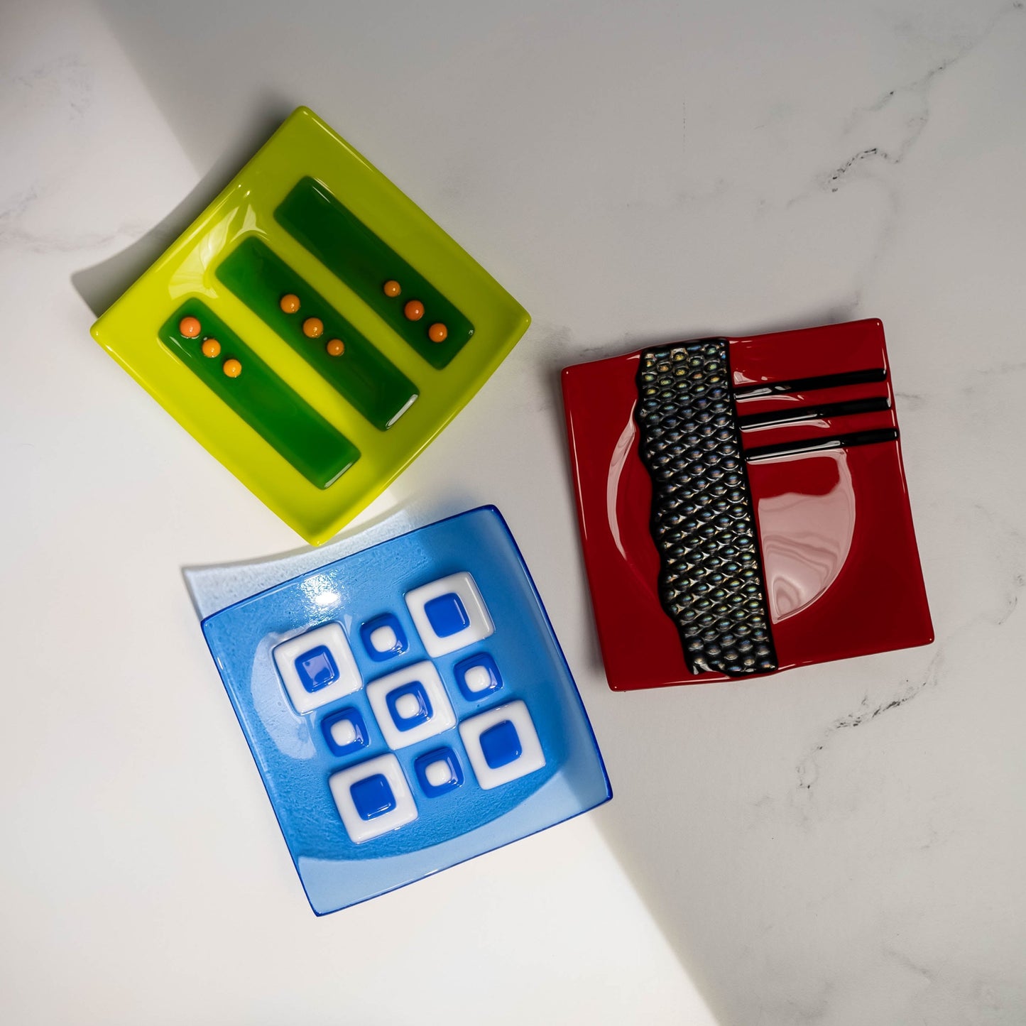 Handmade Glass Dipping Dish, Assorted, Art Fusion