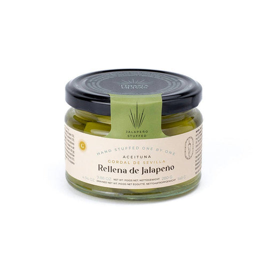 Triana Olivas. Gordal Olives Stuffed with Jalapeno Pepper