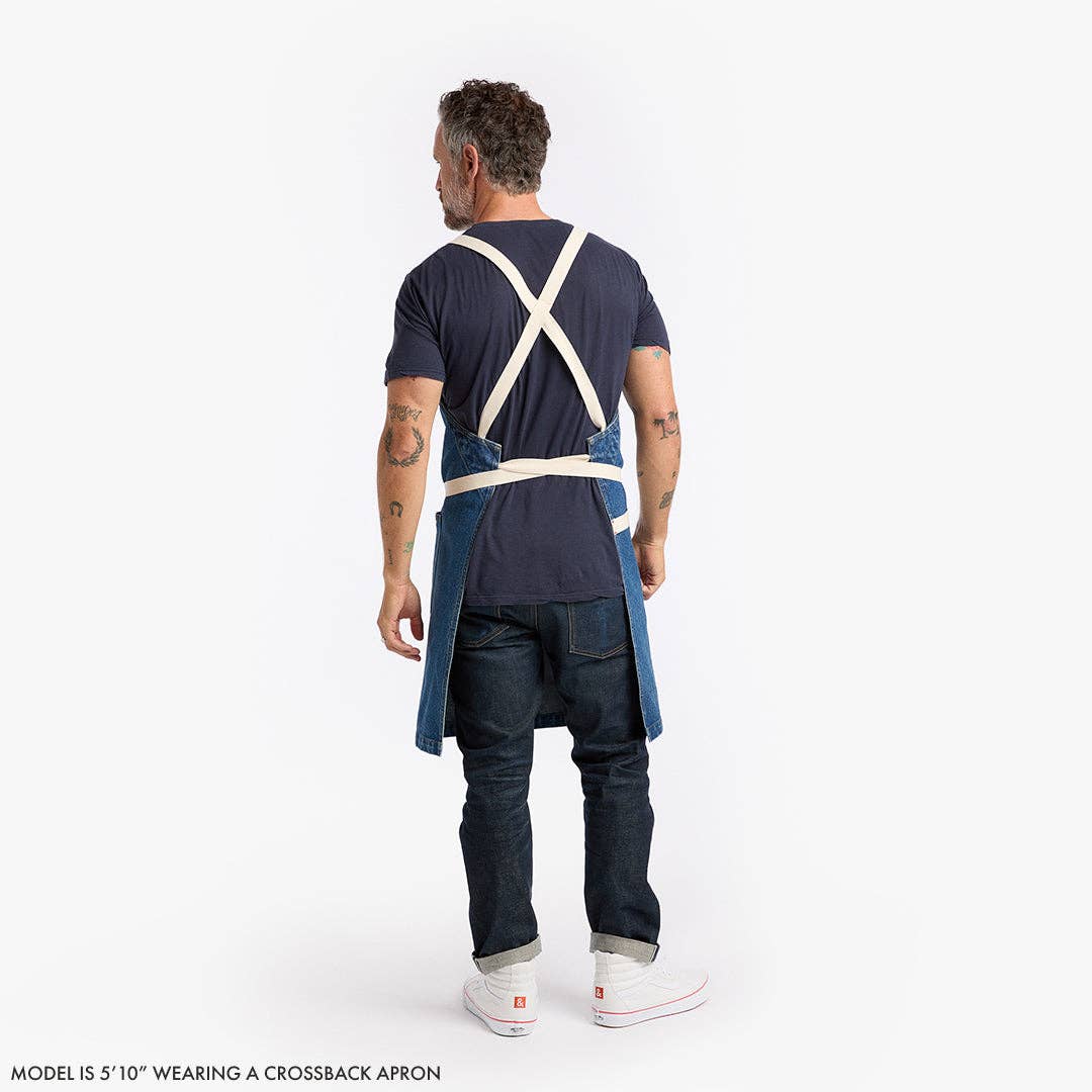 The Crossback Apron, Cedar Blue Denim