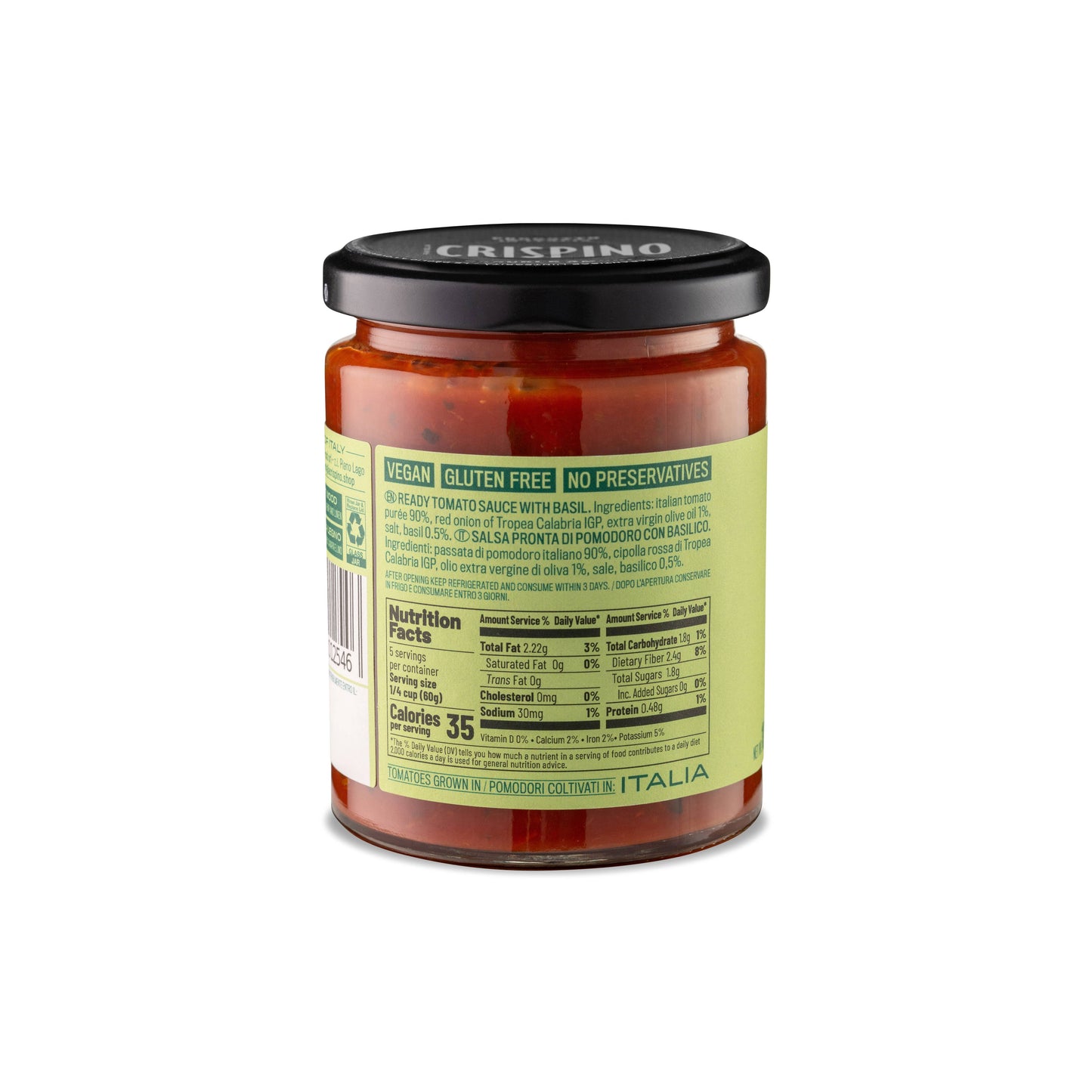 Basil Sauce with Italian Tomatoes and EVOO