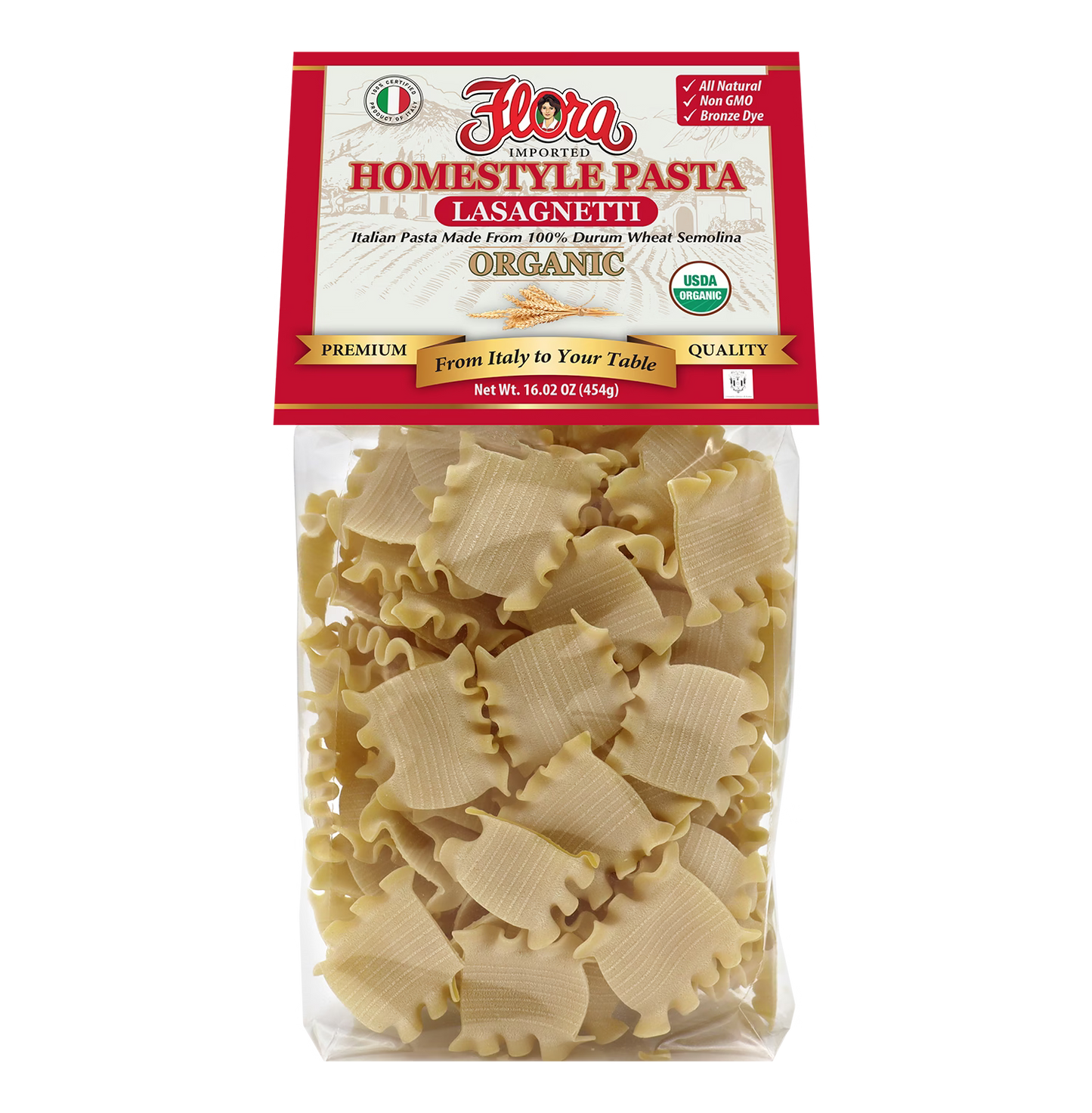 Homestyle Lasagnetti Pasta - Organic - 16.02 oz