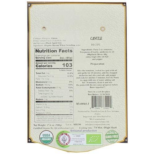Organic Canule White Pasta
