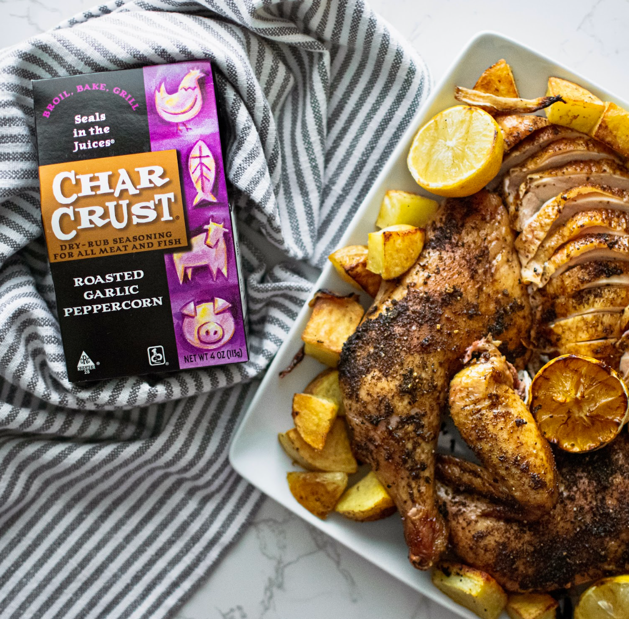 Char Crust Dry-Rub Seasoning Roasted Garlic Peppercorn