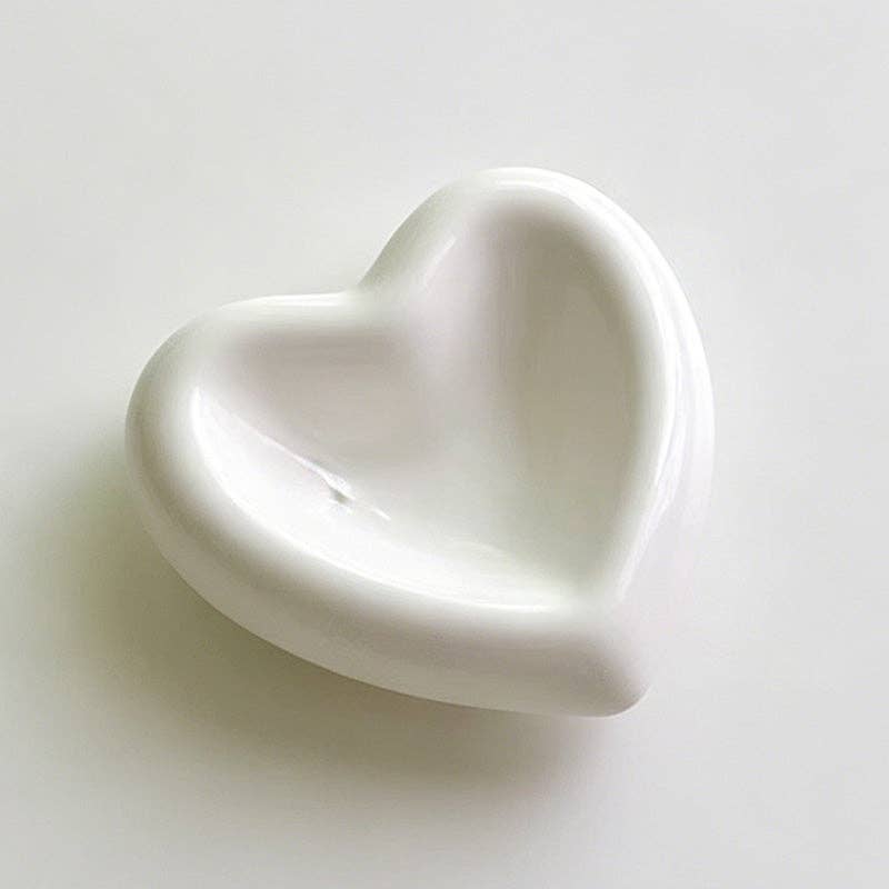 Minimalist Mini Ceramic White Dish: Round / One Size