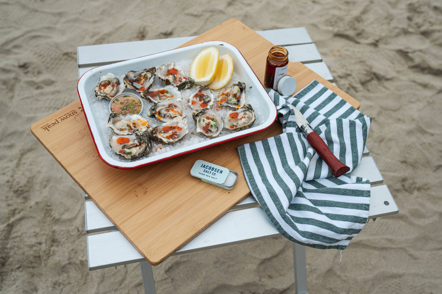 Pure Kosher Sea Salt Slide Tin, blue stripes