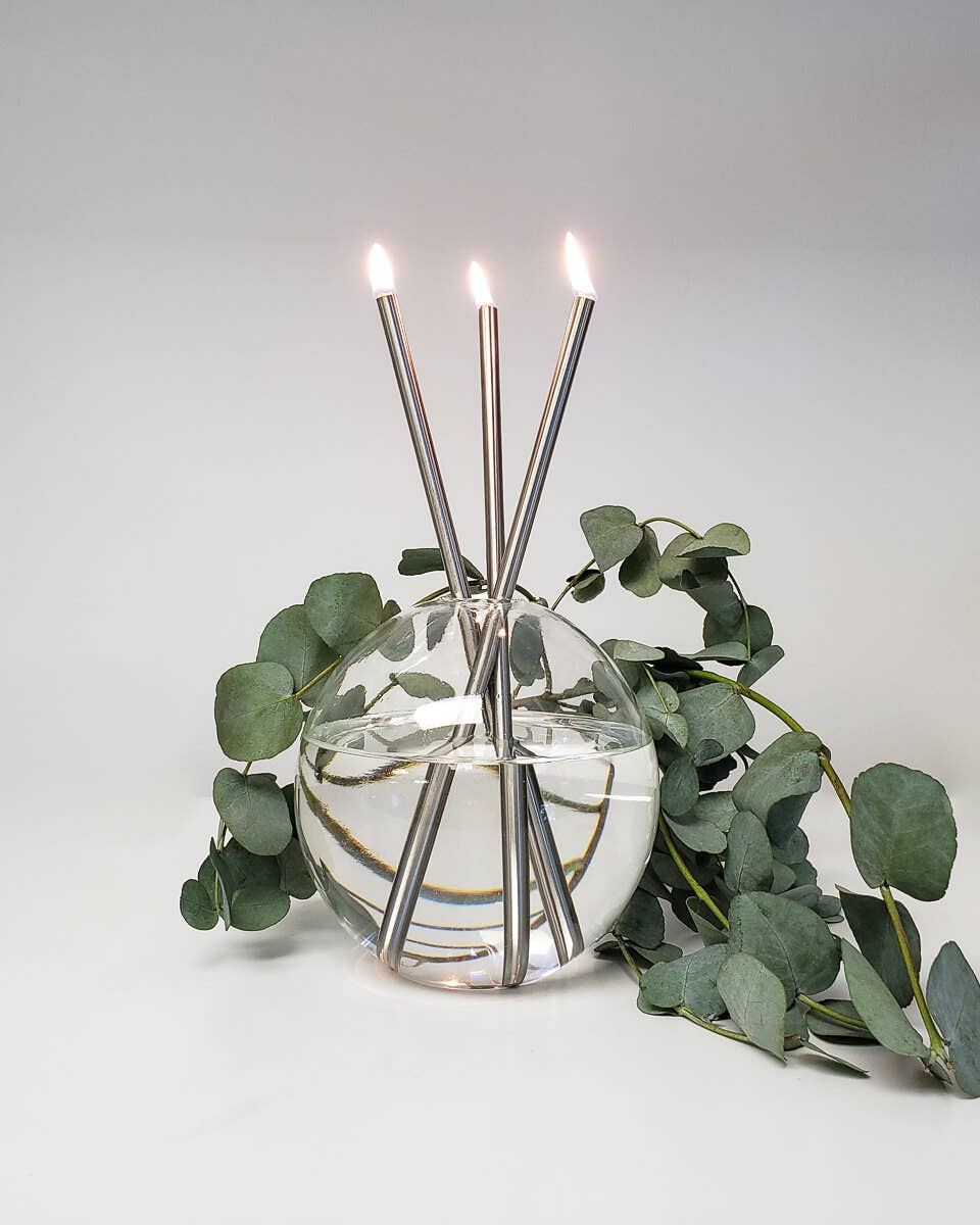 Silver Everlasting Candles