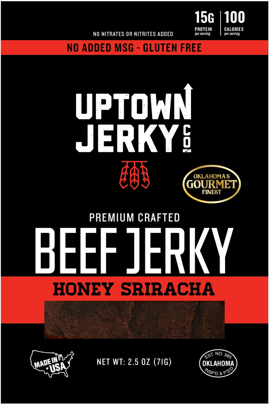 UPTOWN JERKY, Honey Sriracha