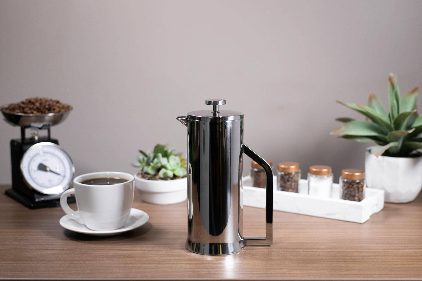 French Press Coffee Maker Double Wall Stainless Steel 1L