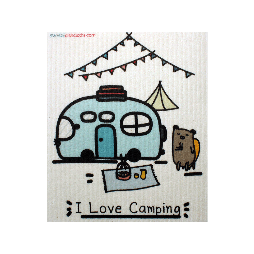 Swedish Dishcloth I Love CampingSpongecloth