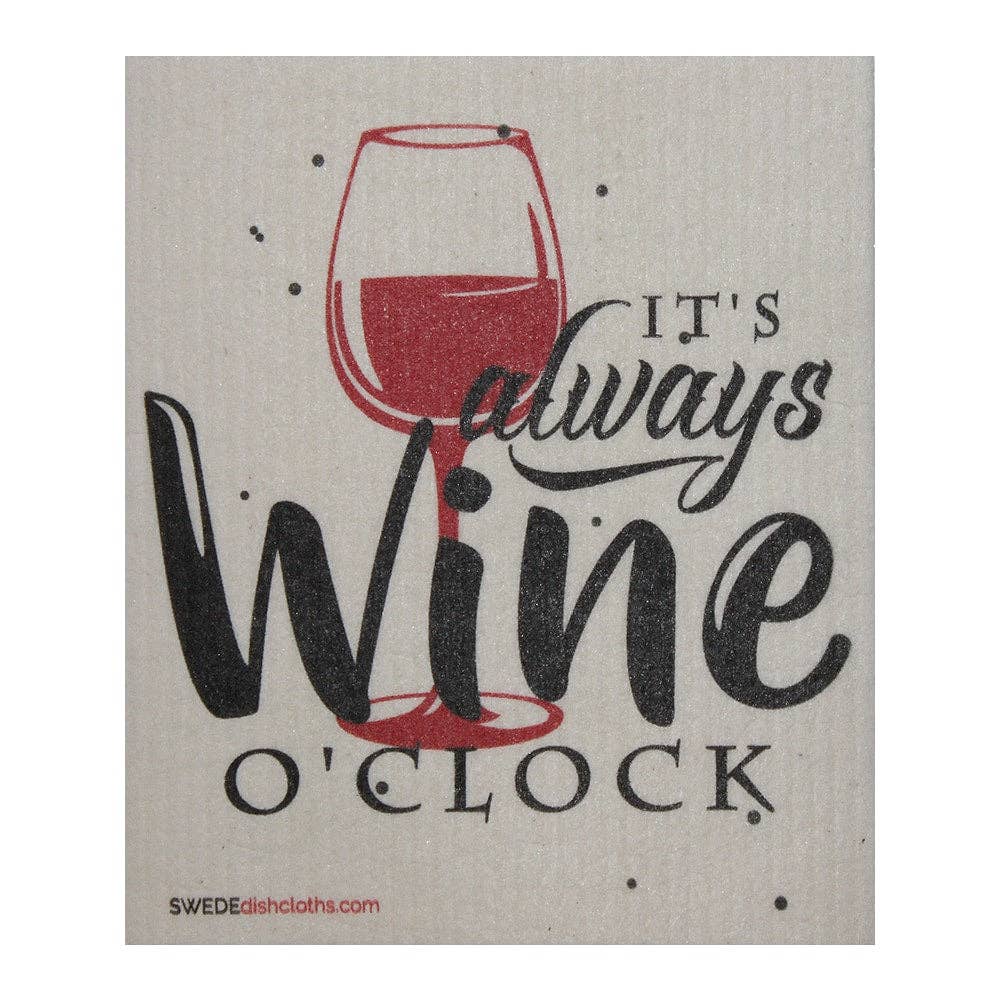 Swedish Dishcloth Wine O'clock Spongecloth