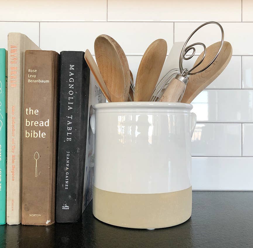 Chloe and Cotton Farmhouse Utensil Kitchen Crock Utensil Holder