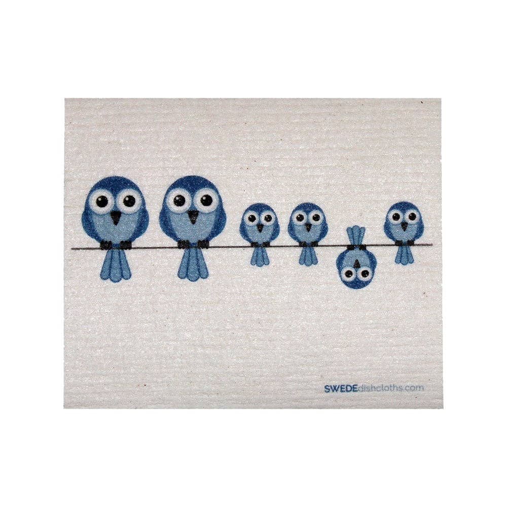 Swedish Dishcloth Bluebirds on Wire Spongecloth
