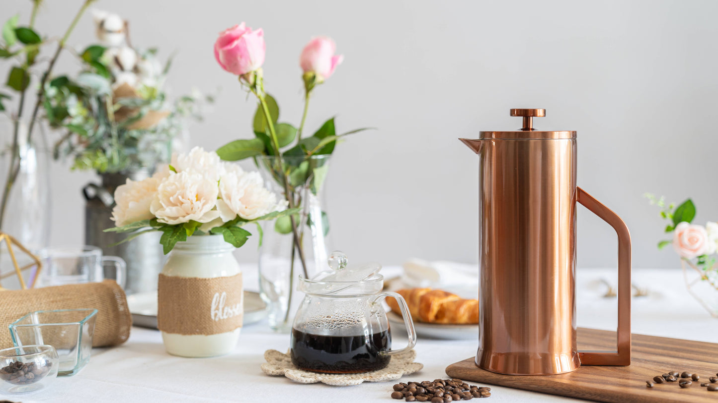 French Press Coffee Maker Double Wall Stainless Steel 1L