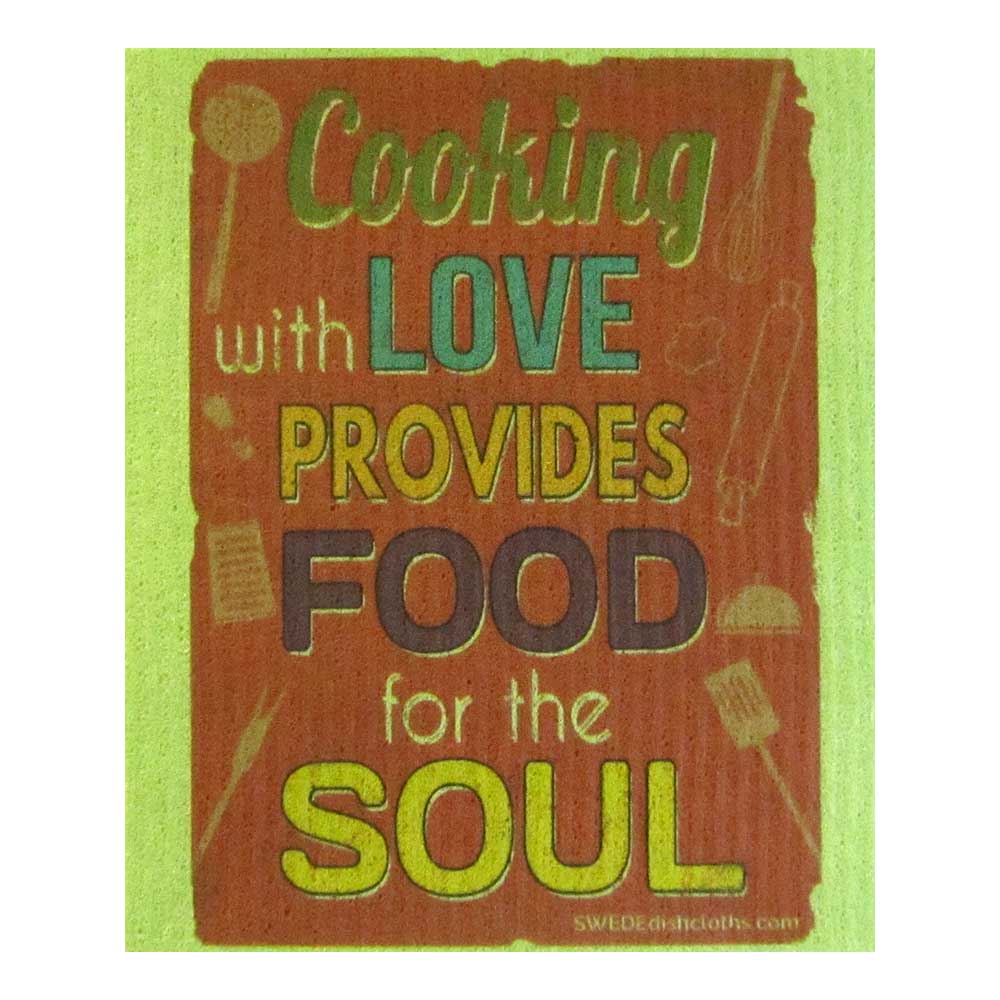 Swedish Dishcloth Food For the Soul Green Spongecloth