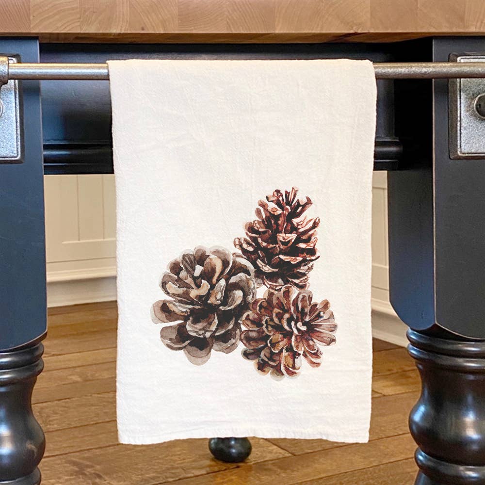 Pinecones Cotton Tea Towel
