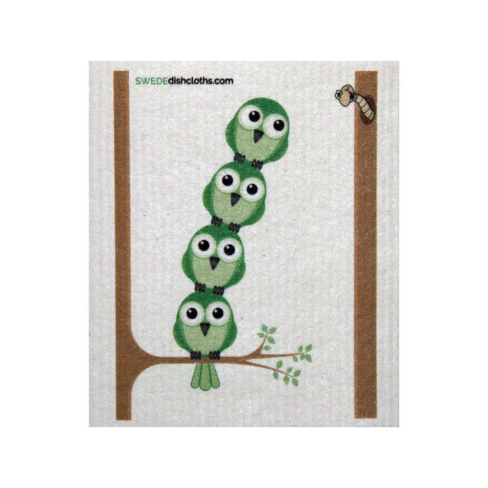 Swedish Dishcloth Greenbirds in Tree Spongecloth