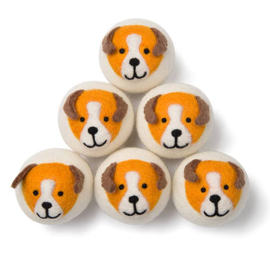 Hand-Felted Dryer Balls, Playful Pups