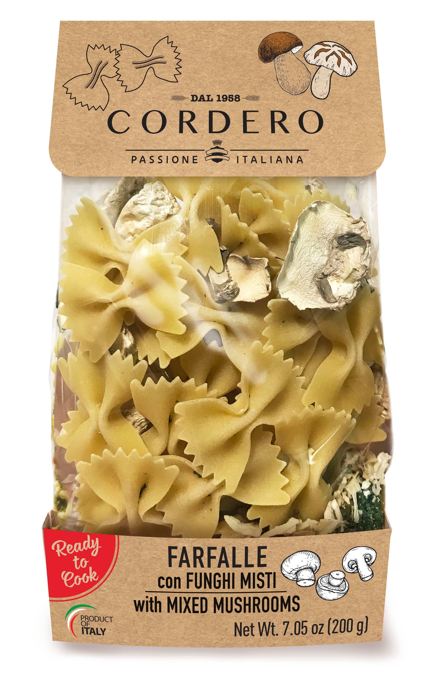 "Cordero" Farfalle with mixed Mushrooms, 7.05oz