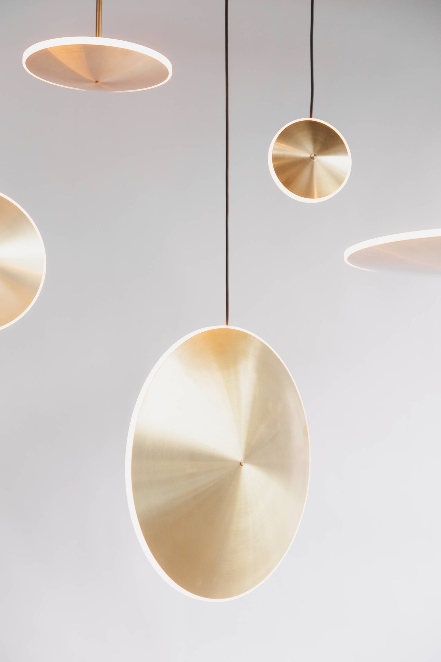 GRAYPANTS Chrona Brass Dish Pendant Lights (Vertical)