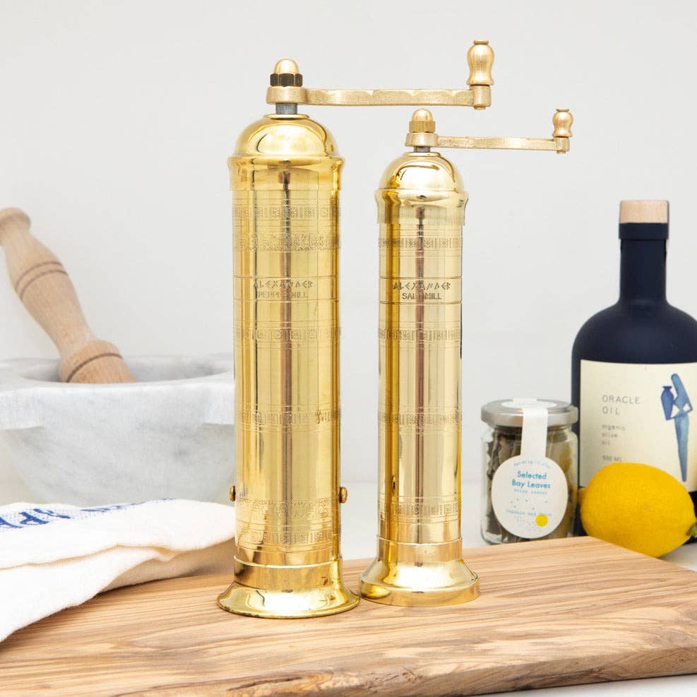 The Original Greek Pepper Mill - 10": 10" Brass Pepper Mill