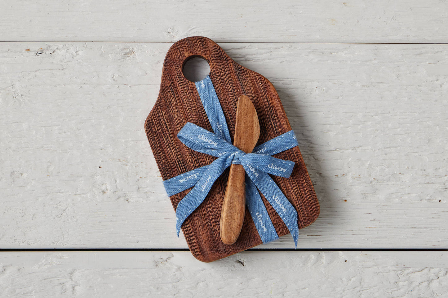 Mini Appetizer Board, Natural, Denim Ribbon