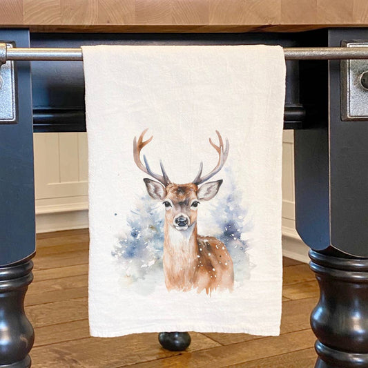 Winter Buck, Winter Tea Towel