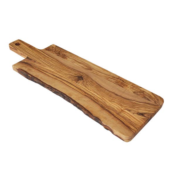 Olive Wood Charcuterie Board, Natural Edge, 20" x 6"