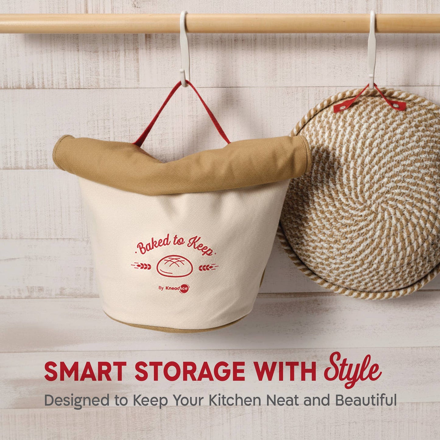 KneadAce Bread Bag: Beige and Off-White