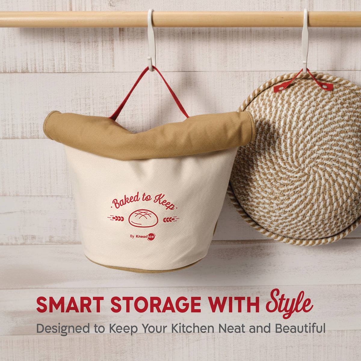 KneadAce Bread Bag: Gray / Off-White