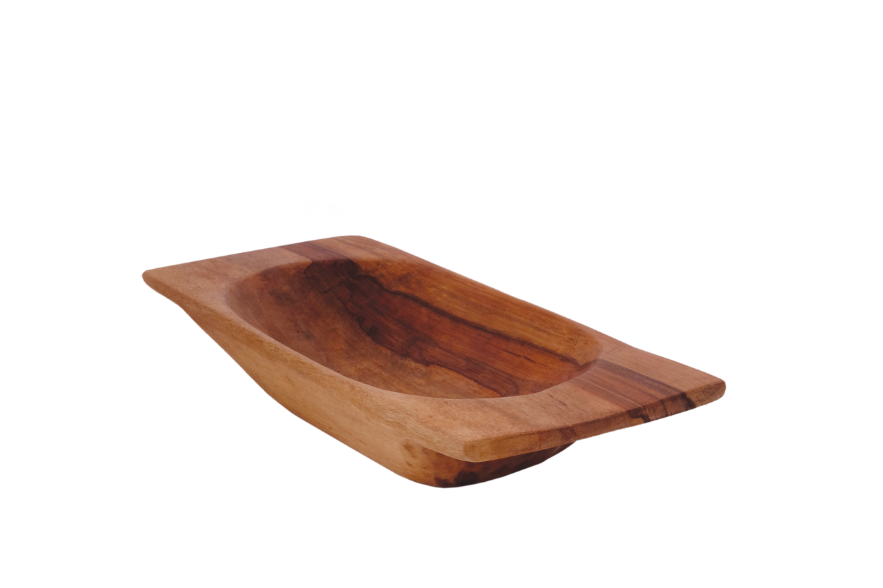 18" Small Wood Dough Bowl for Bread/Fruit, Trencher Tray