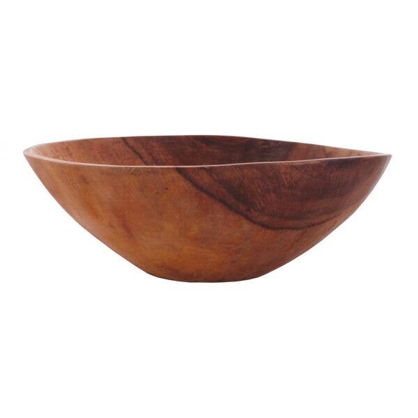 17" Large Classic Round Wood Salad Bowl | Wood Bowl