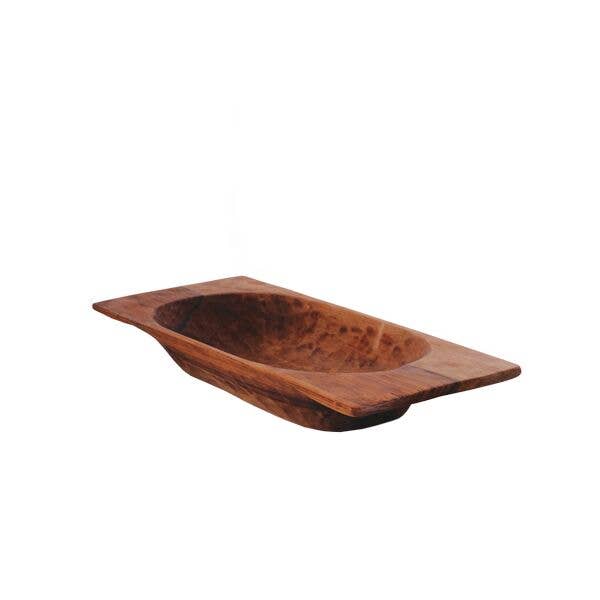 Large Wood Dough Bowl Tray/Trencher (24"Lx11"Wx4.5"H)