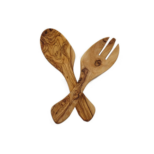 Olive Wood Salad Servers, Wooden Utensils