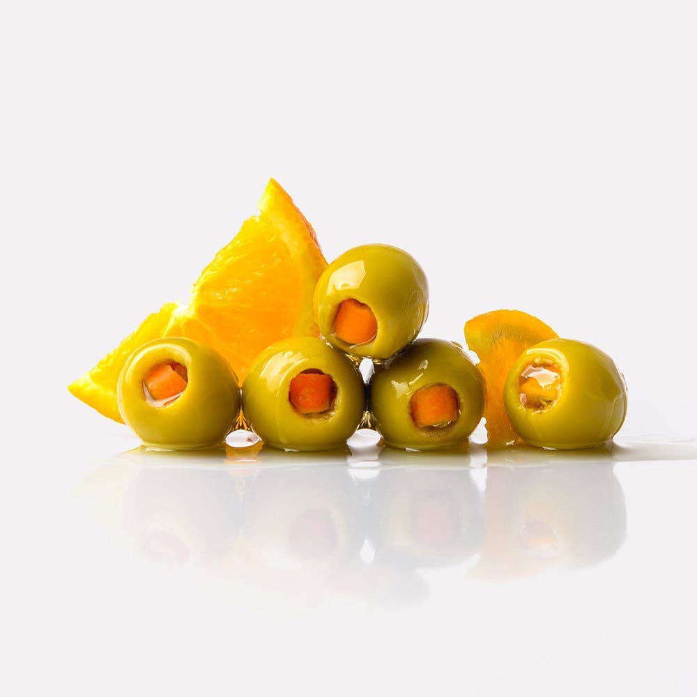 Triana Olivas. Gordal Olives (Seville) Stuffed with Orange
