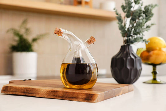 Glass Oil and Vinegar Cruet Dispenser