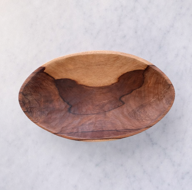 22" Large Oval Wood Bowl, Salad Bowl, Table Decor