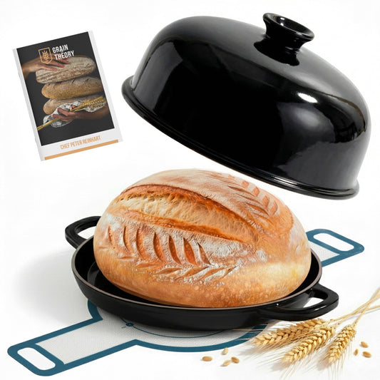 Kook Enameled Cast Iron Bread Oven: Black