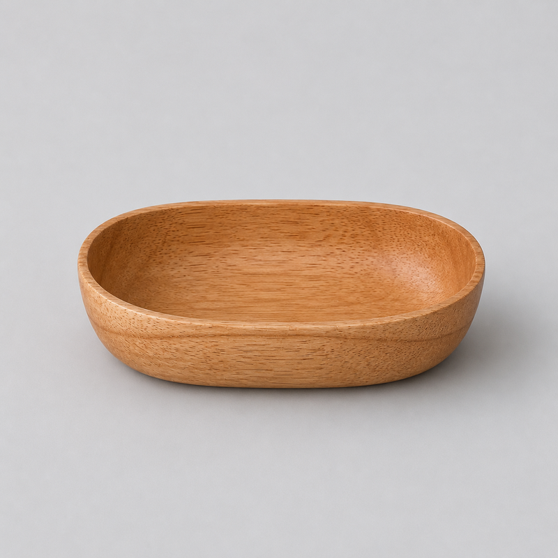 Solid Wood Boat-Shaped Trays: Large/Wood / One Size