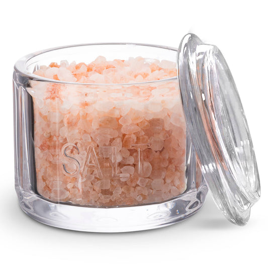 Kook Embossed Salt Cellar & Lid, Pressed Glass, 10 oz: Glass