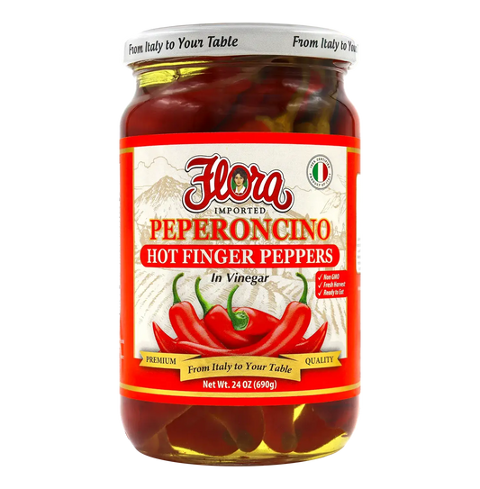 Peperoncino Hot Finger Peppers - In Vinegar - 24 oz