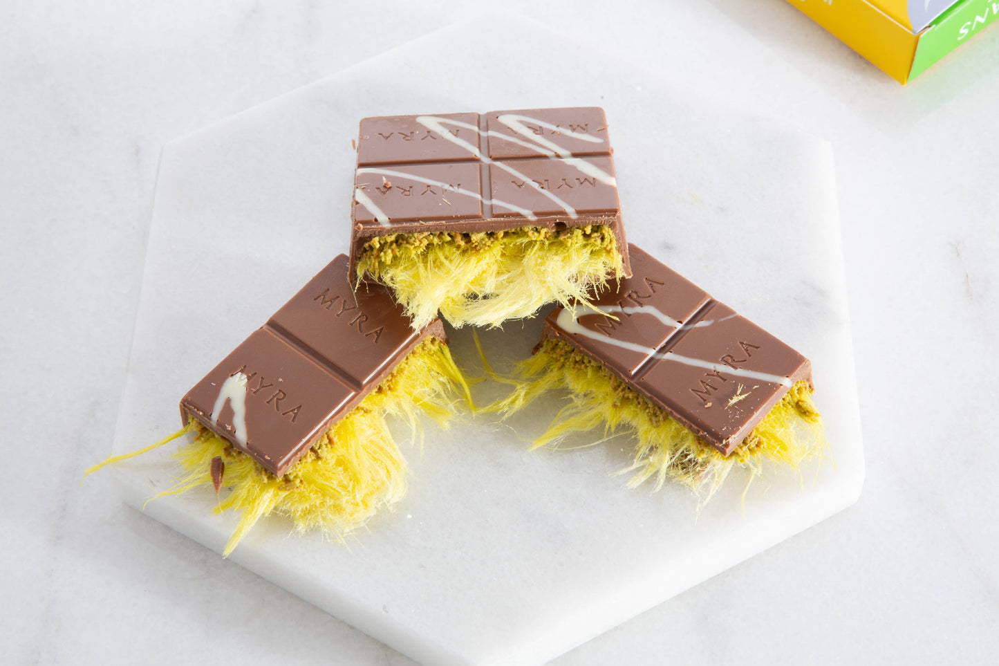Viral Lemon Angel Dubai Chocolate Bar, Lemon Cotton Candy