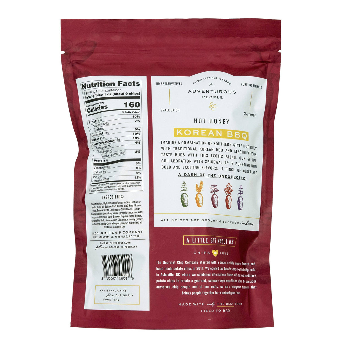 Hot Honey Korean BBQ Thick Cut Potato Chips - Case of 12