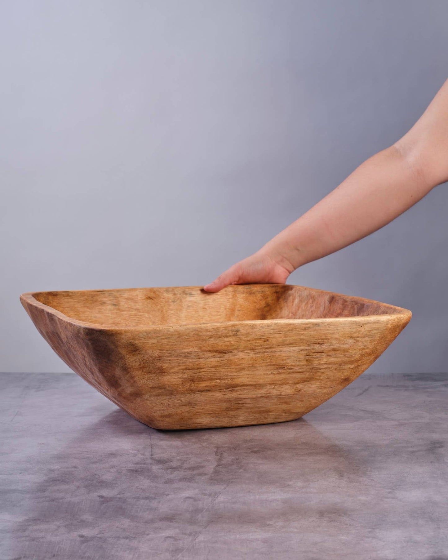 17" Square Large Nesting Wood Bowl, Salad Bowl, Serving Bowl