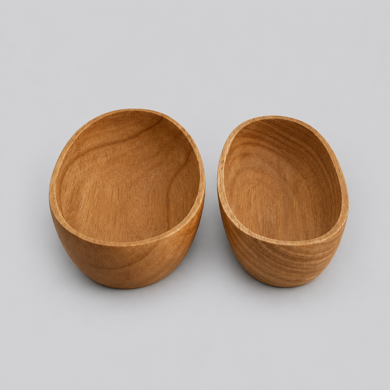 Solid Wood Boat-Shaped Trays: Small/Wood / One Size